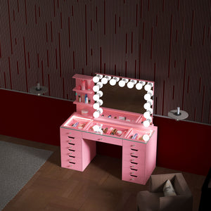 VANITII Eva Vanity Set with 15 bulbs Vanity Mirror(Only sell in California)