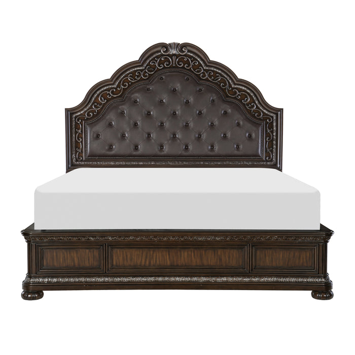 Beddington Dark Cherry King Upholstered Panel Bed