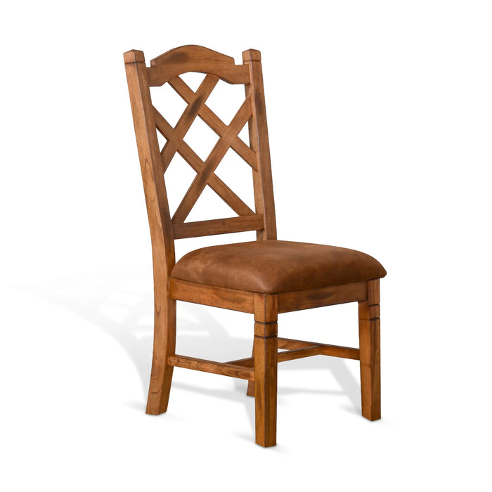 Purity Craft Sedona Dbl Crossback Chair, Cushion Seat Rustic Oak