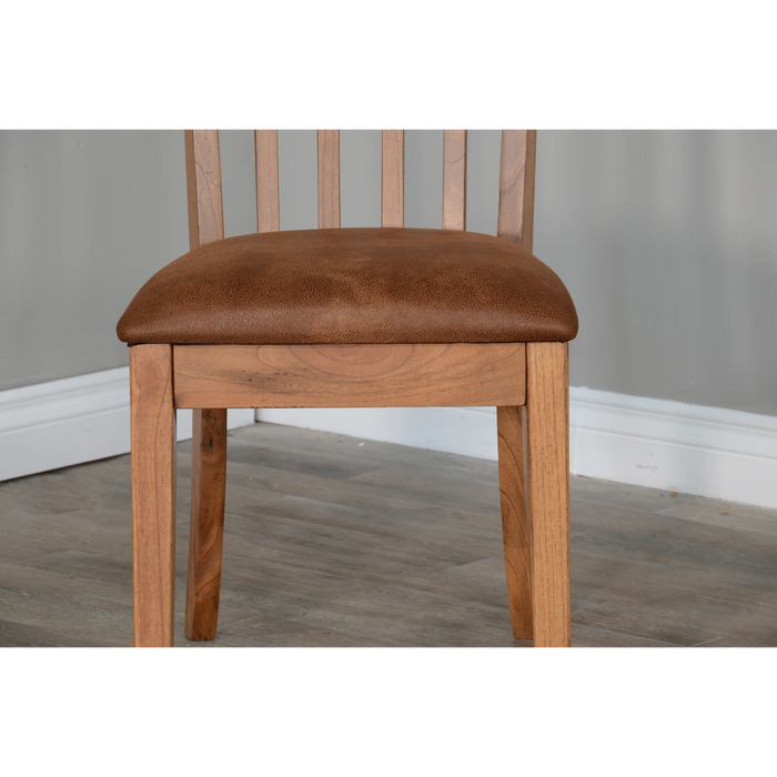 Purity Craft Sedona Slatback Chair, Cushion Seat Rustic oak