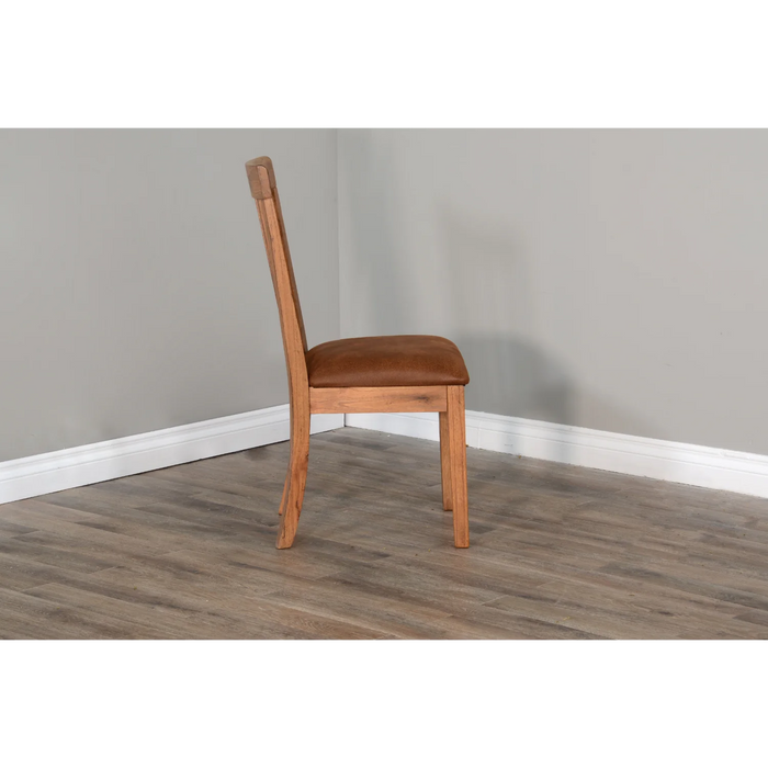 Purity Craft Sedona Slatback Chair, Cushion Seat Rustic oak