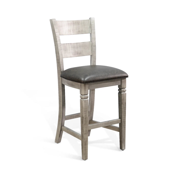 Purity Craft Bar Ladderback Barstool, Cushion Seat Alpine Grey