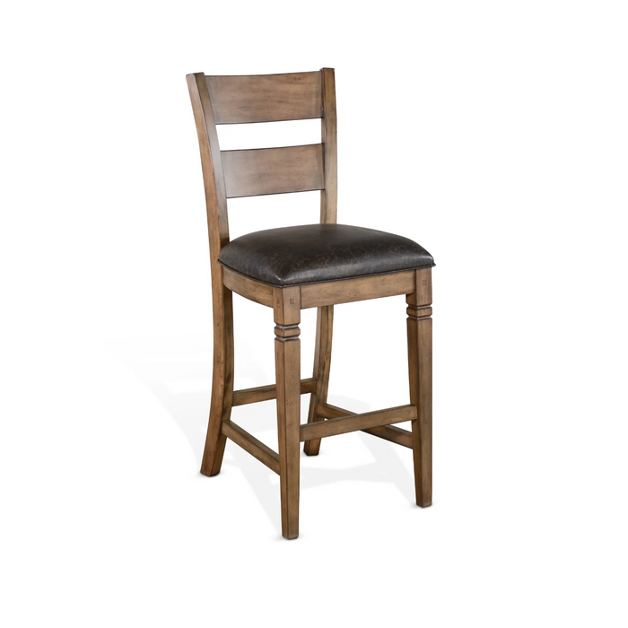 Purity Craft Bar Ladderback Barstool, Cushion Seat Buckskin