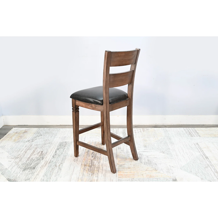 Purity Craft Bar Ladderback Barstool, Cushion Seat Buckskin