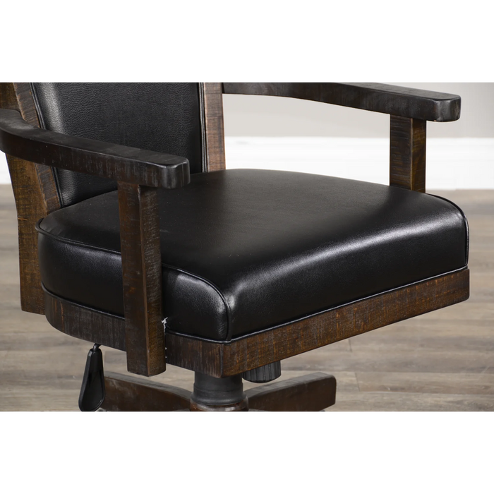 Purity Craft Game Chair with Casters, Cushion Seat & Back Tobacco Leaf