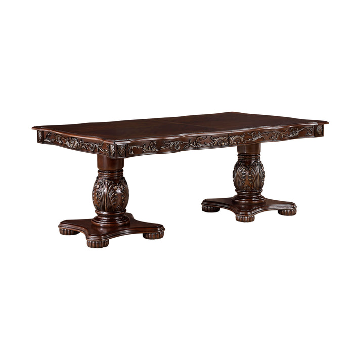 Adelina Cherry Double Pedestal Extendable Dining Table