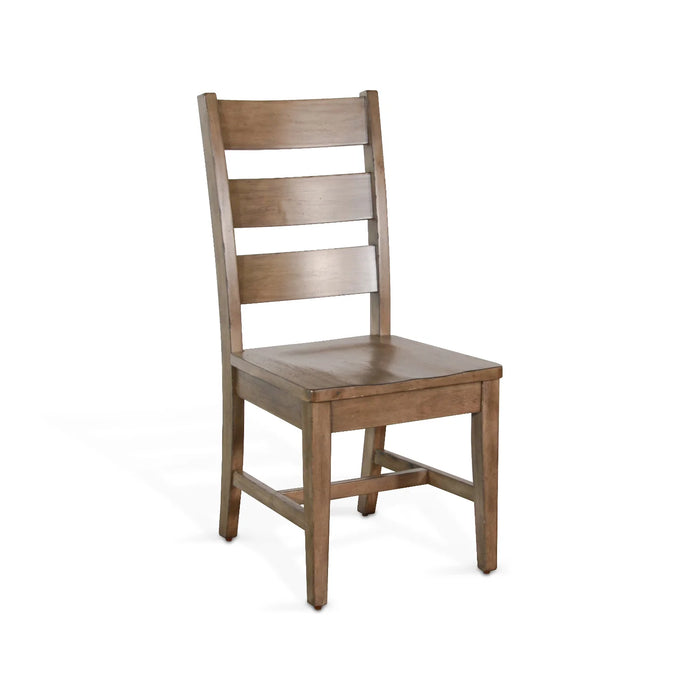 Purity Craft Ladderback Chair with Stretchers, Wood Seat Buckskin