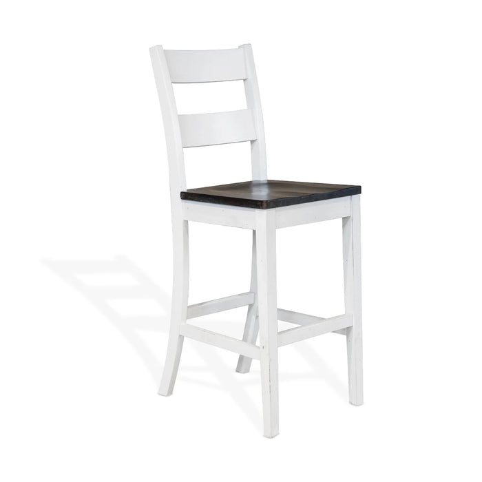 Purity Craft Solid Wood Ladderback Barstool, Wood Seat European Cottage