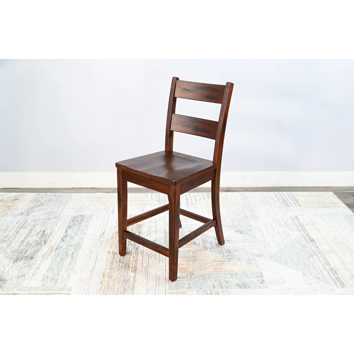 Purity Craft Bar Ladderback Barstool, Wood Seat Vintage Mocha