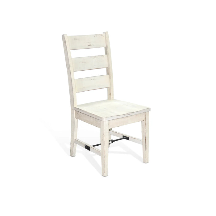 Purity Craft White Sand Ladderback Chair with Turnbuckle, Wood Seat White Sand