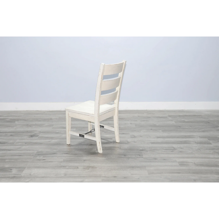 Purity Craft White Sand Ladderback Chair with Turnbuckle, Wood Seat White Sand