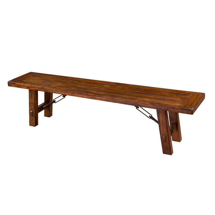 Purity Craft Dining Bench with Turnbuckle Accents Vintage Mocha