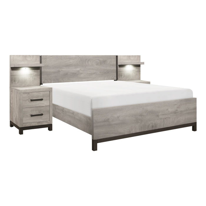 Zephyr Light Gray Full Wall Bed