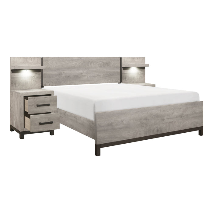 Zephyr Light Gray Full Wall Bed