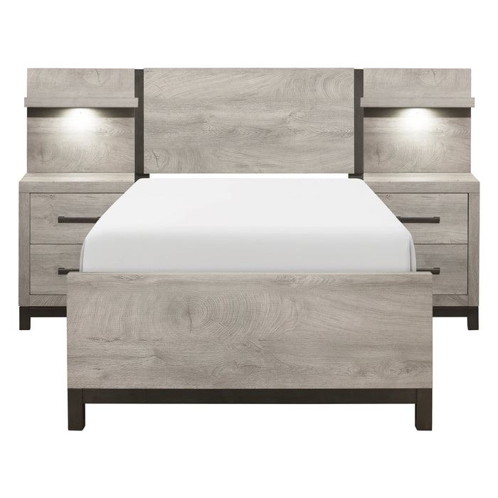 Zephyr Light Gray Twin Wall Bed