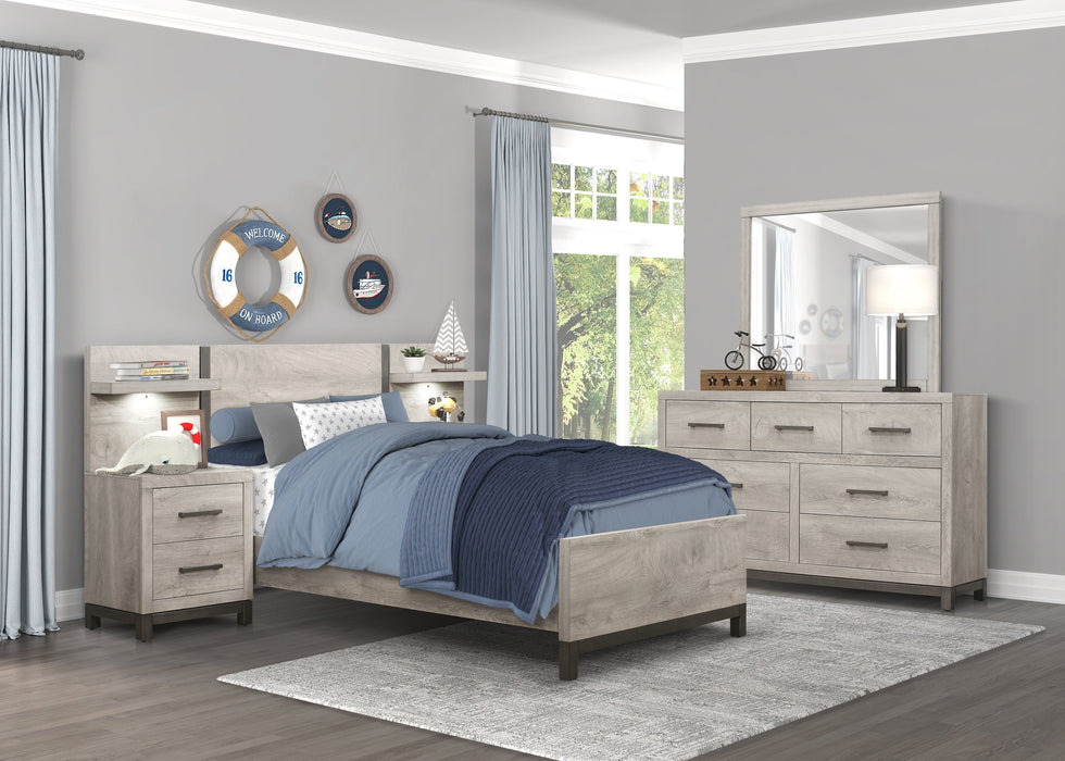 Zephyr Light Gray Twin Wall Bed