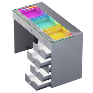 VANITII Diana RGB Vanity Desk with Light - 8 Storage Drawers