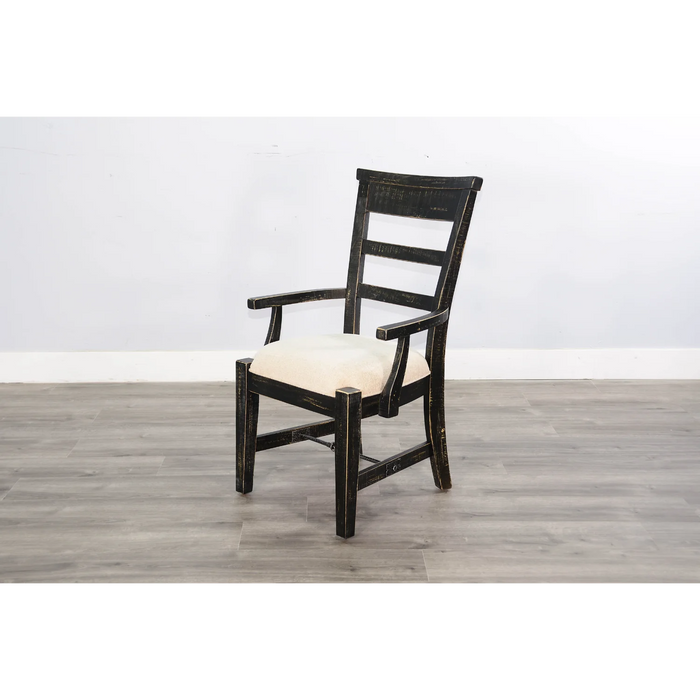 Purity Craft Wood Arm Dining Chair Black Sand