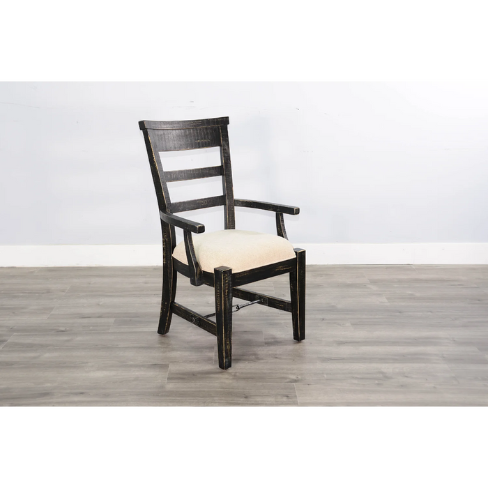 Purity Craft Wood Arm Dining Chair Black Sand