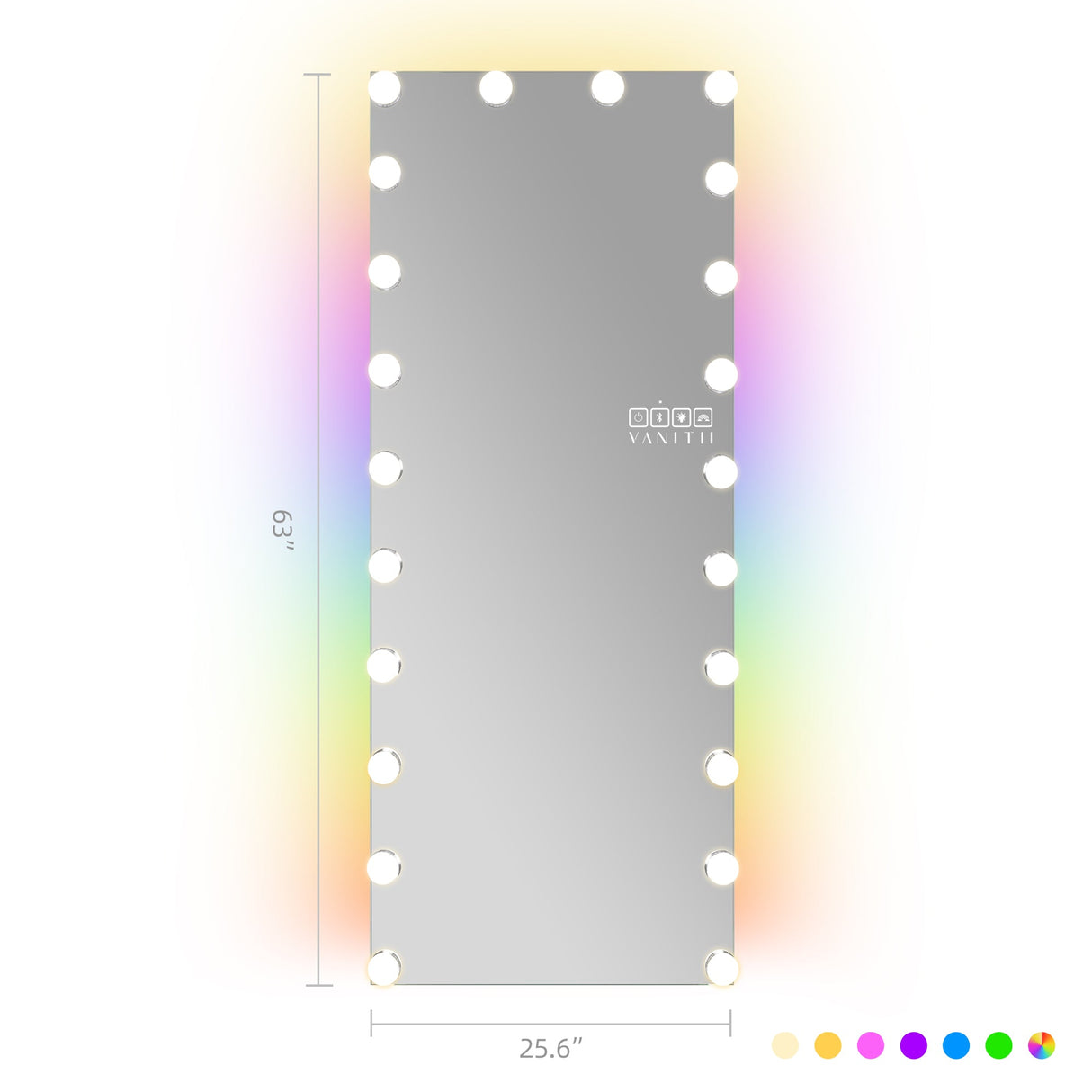 VANITII Hollywood Vanity Mirror - Full Length Vanity Mirror with Bluetooth Speaker
