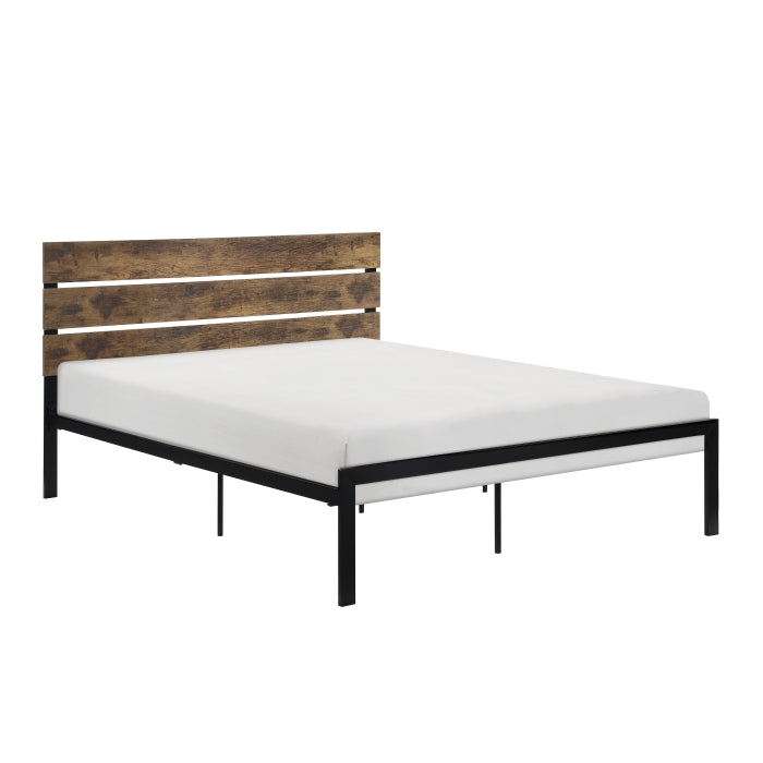 Marshall Brown Metal and Wood Twin Panel Bed