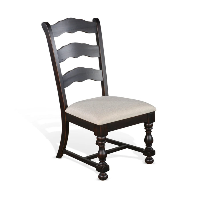 Purity Craft Cushion Ladderback Side Chair Black Walnut