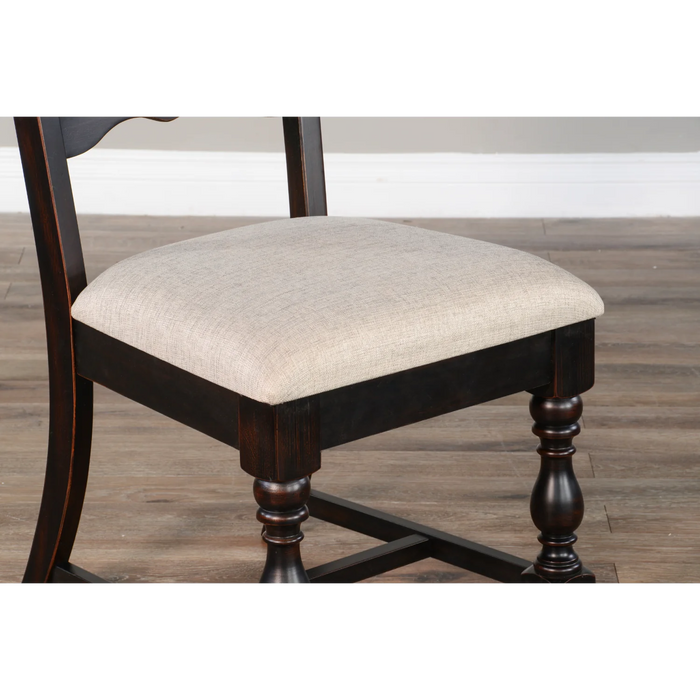 Purity Craft Cushion Ladderback Side Chair Black Walnut