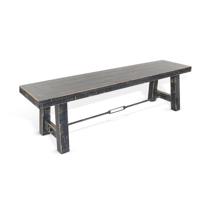 Purity Craft 64' Black Sand Bench with Turnbuckle, Wood Seat Black Sand