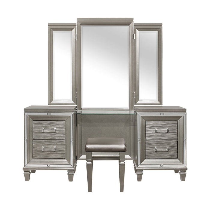 Tamsin Silver/Gray Metallic Vanity Set