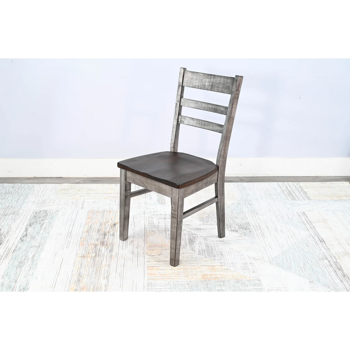 Purity Craft Ladderback Chair, Wood Seat Tobacco Leaf and Alpine Grey