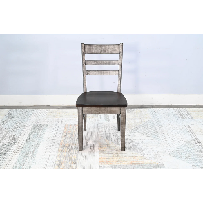 Purity Craft Ladderback Chair, Wood Seat Tobacco Leaf and Alpine Grey