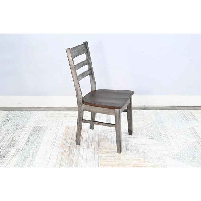 Purity Craft Ladderback Chair, Wood Seat Tobacco Leaf and Alpine Grey