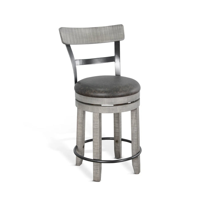 Purity Craft Counter Swivel Barstool, Cushion Seat Alpine Grey