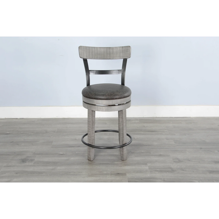 Purity Craft Counter Swivel Barstool, Cushion Seat Alpine Grey