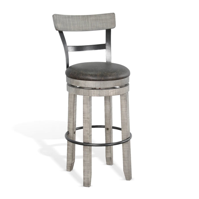 Purity Craft Bar Swivel Barstool, Cushion Seat Alpine Grey