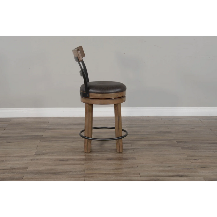 Purity Craft Swivel Barstool with Cushion Buckskin