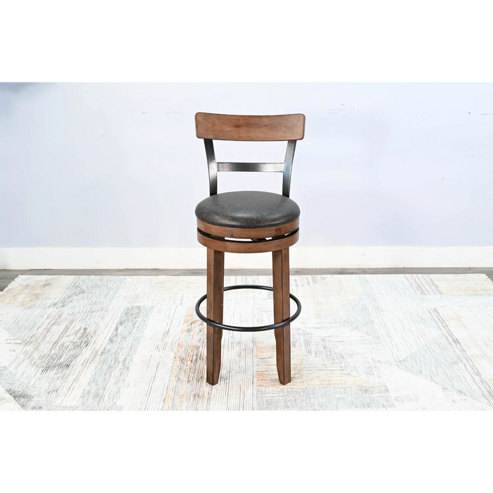 Purity Craft Bar Swivel Barstool, Cushion Seat Buckskin