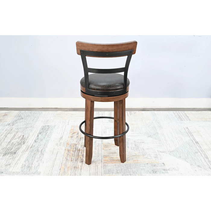 Purity Craft Bar Swivel Barstool, Cushion Seat Buckskin