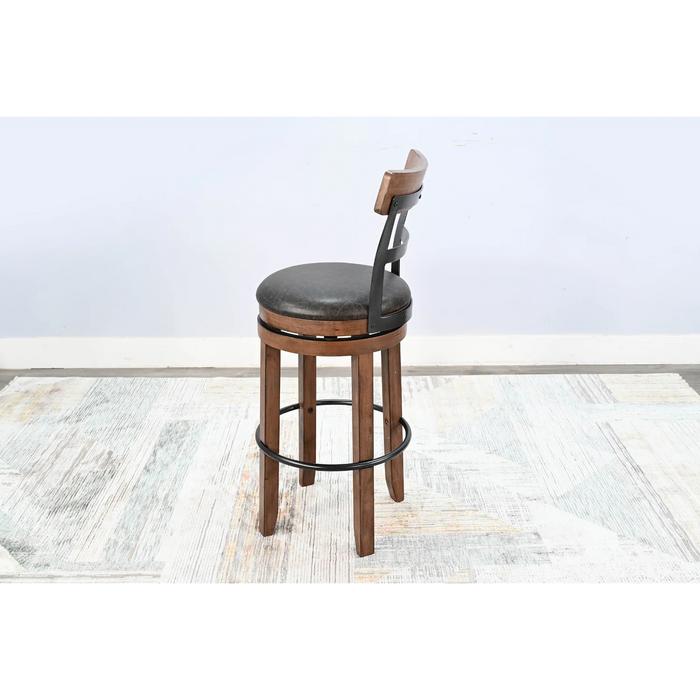 Purity Craft Bar Swivel Barstool, Cushion Seat Buckskin