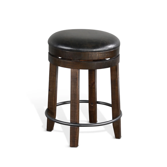 Purity Craft Counter Swivel Stool, Cushion Seat Tobacco Leaf