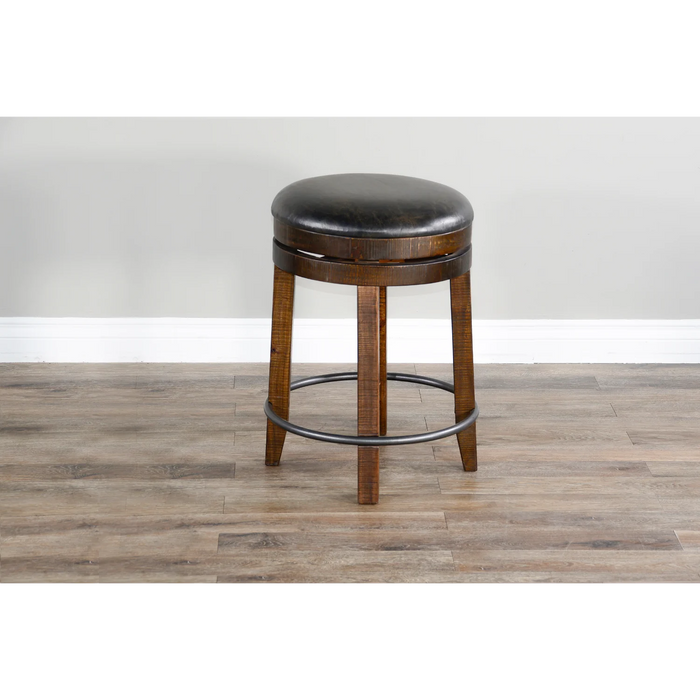 Purity Craft Counter Swivel Stool, Cushion Seat Tobacco Leaf