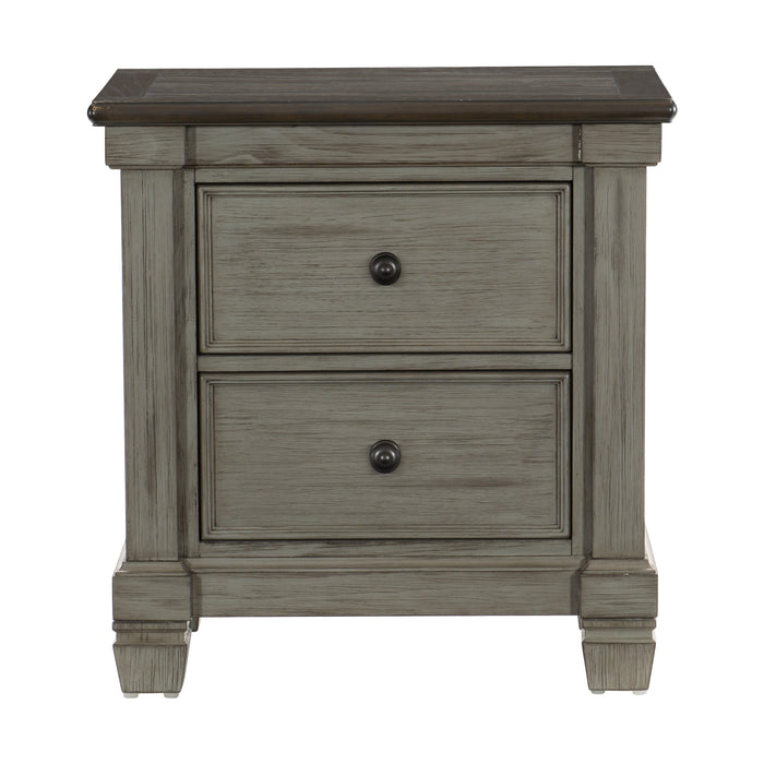 Weaver Coffee/Antique Gray Nightstand