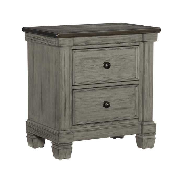 Weaver Coffee/Antique Gray Nightstand