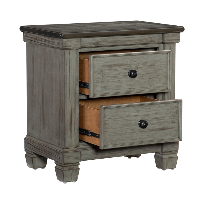 Weaver Coffee/Antique Gray Nightstand