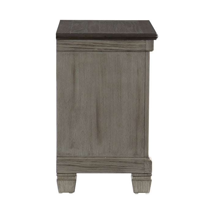 Weaver Coffee/Antique Gray Nightstand