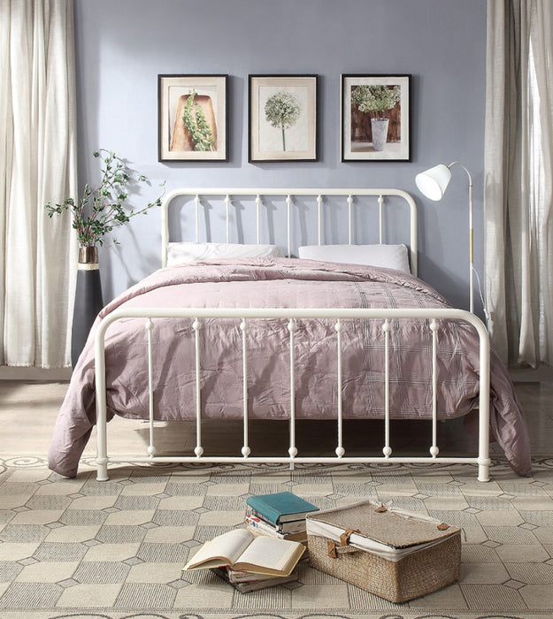 Larkspur White Twin Metal Platform Bed