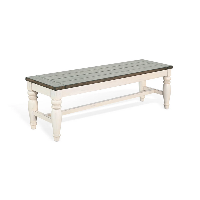 Purity Craft Pasadena Bench with Mindi Veneer Seat Marble White/Buckskin