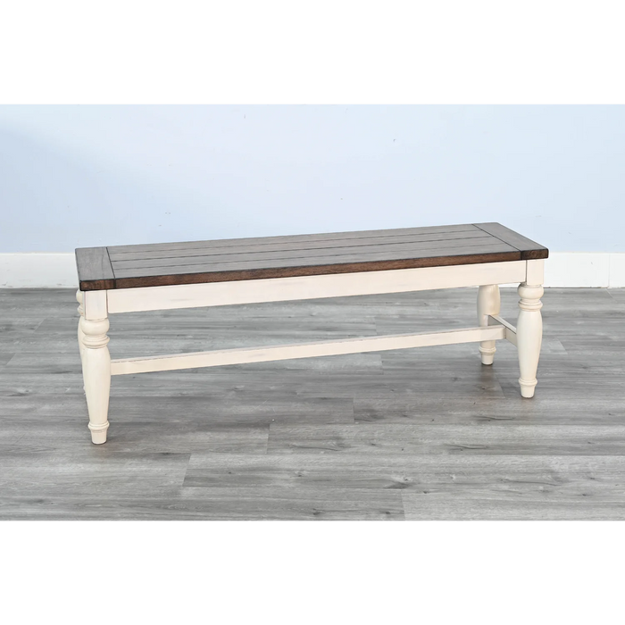 Purity Craft Pasadena Bench with Mindi Veneer Seat Marble White/Buckskin