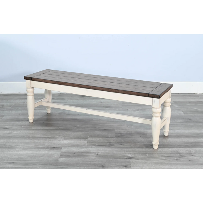 Purity Craft Pasadena Bench with Mindi Veneer Seat Marble White/Buckskin