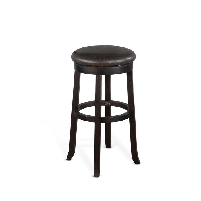 Purity Craft Wood Bar Swivel Bar Stool with Cushion Seat Black Walnut